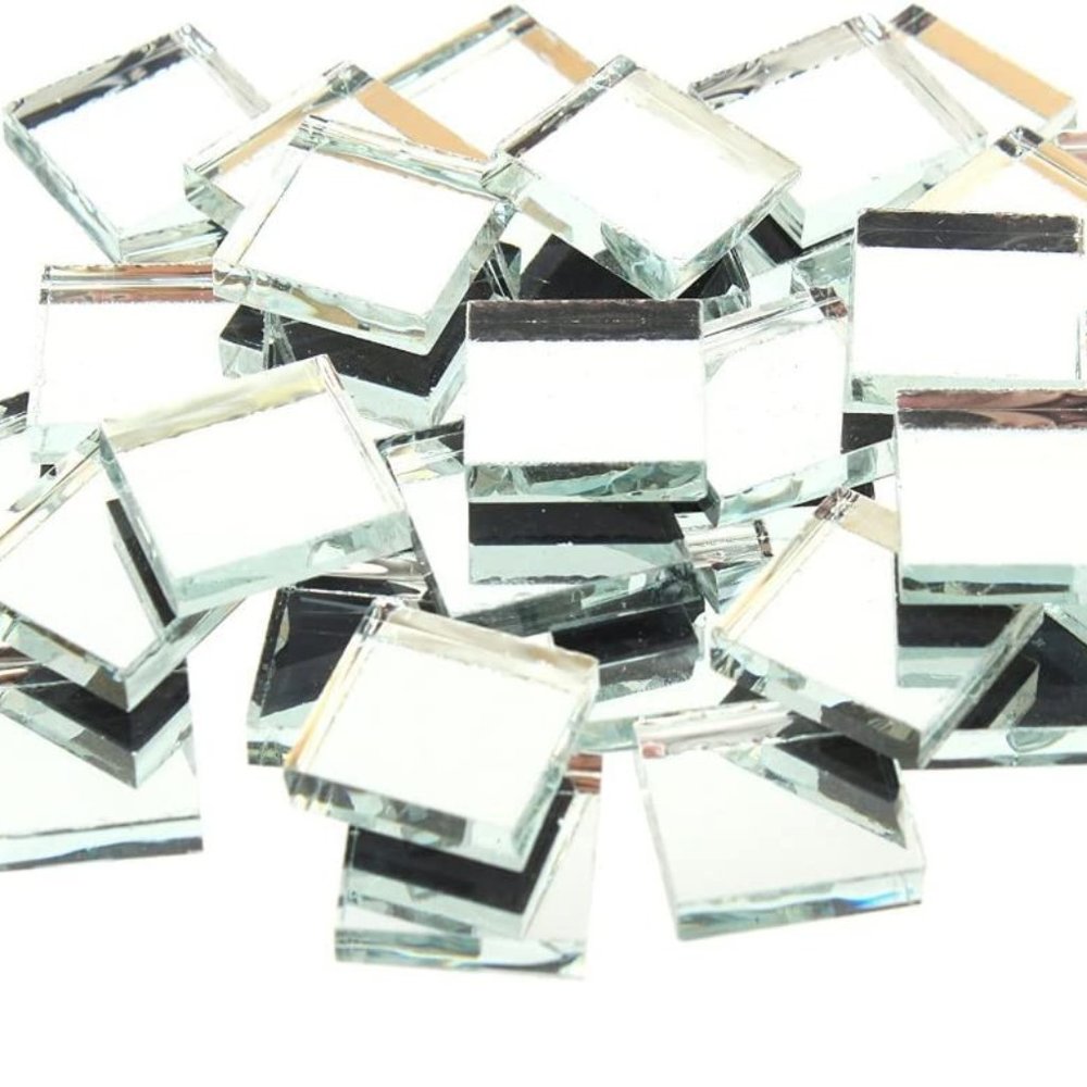 Mirrored Mosaic Tile for the Artist (1 Pound, Mirrored Square - 3/5 Inch)